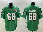Men's Philadelphia Eagles #68 Jordan Mailata Green 2025 Super Bowl LIX Patch F.U.S.E. Throwback Vapor Untouchable Limited Stitched Jersey,baseball caps,new era cap wholesale,wholesale hats